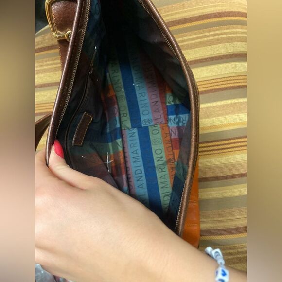 Marino Orlandi Authentic Brown Orange Leather Purse - Picture 4 of 4